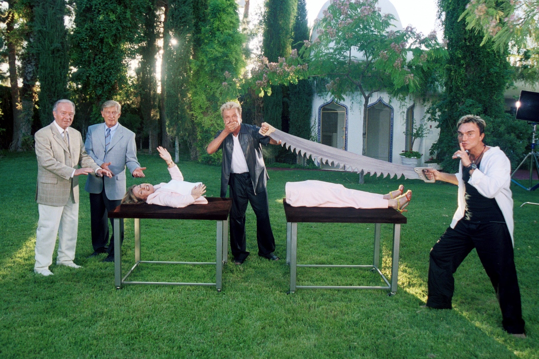 Siegfried & Roy mit Heide Keller, Siegfried Rauch und Horst Naumann in Las Vegas am 30.5.2001