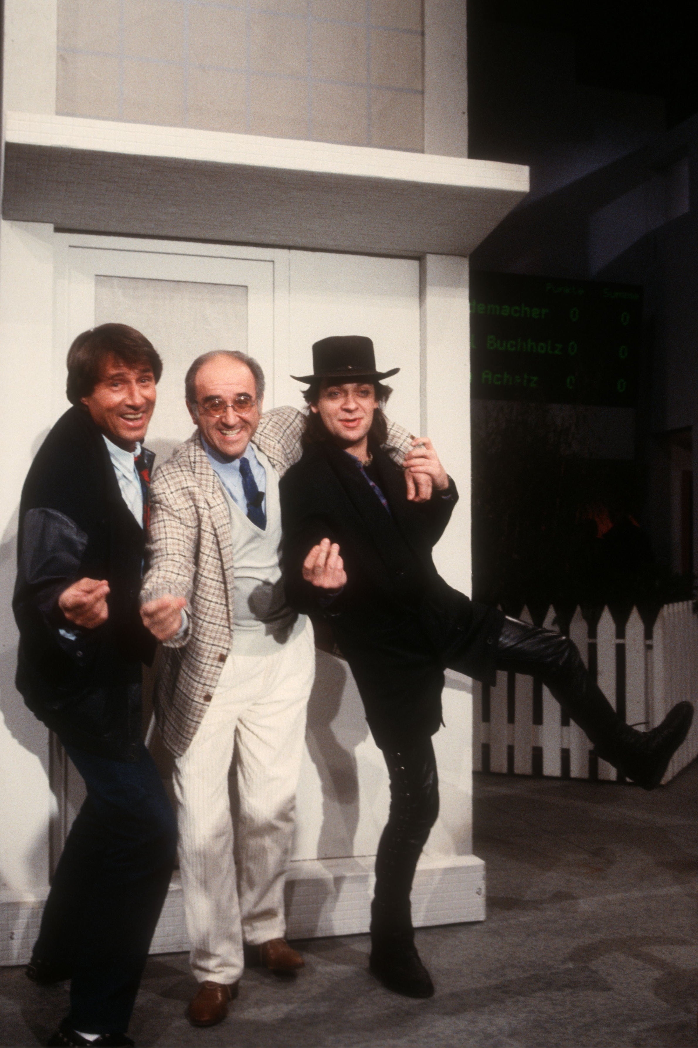 Udo Jürgens, Dr. Alfred Biolek und Udo Lindenberg in Köln 1987